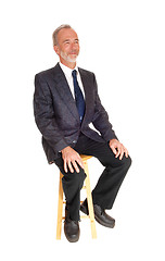 Image showing Middle age professional man sitting on a chair.