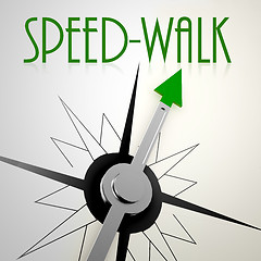 Image showing Speed walk on green compass