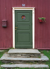 Image showing Green door