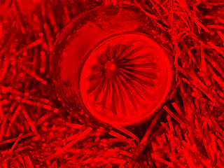 Image showing Christmas bauble and tinsel