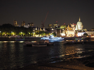 Image showing River Thames in London at night