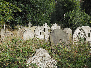 Image showing Tombs and crosses at goth cemetery