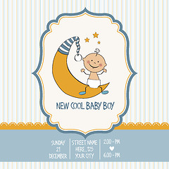 Image showing baby boy shower card