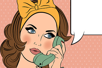 Image showing Pop Art illustration of woman with the speech bubble