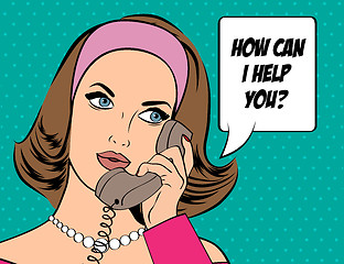 Image showing Pop Art illustration of woman with the speech bubble