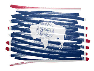 Image showing Flag illustration - Wyoming