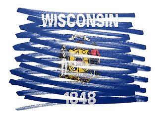 Image showing Flag illustration - Wisconsin