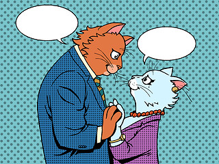 Image showing Couple in love cats characters