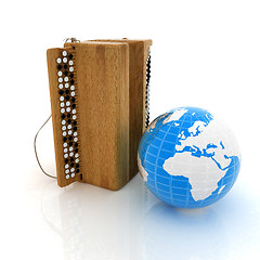Image showing Musical instrument - retro bayan and Earth