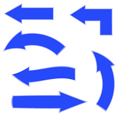 Image showing Set of Blue Arrows