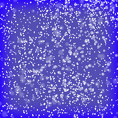 Image showing Falling Snow on Blue Background