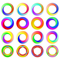 Image showing Set of Colorful Circle Icons