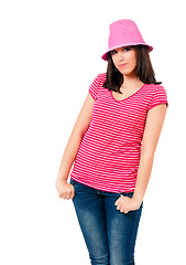 Image showing Girl in pink hat