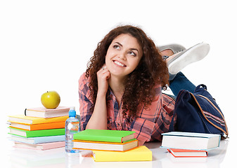 Image showing Girl with books