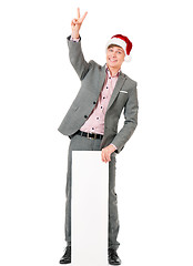 Image showing Man in Santa hat