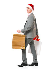 Image showing Man in Santa hat