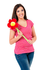 Image showing Girl with flower