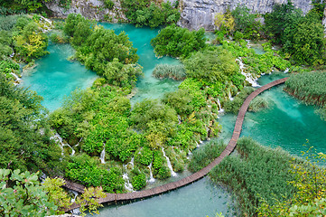 Image showing Beautiful waterfalls in Plitvice Lakes National Park, Croatia