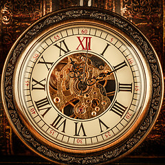 Image showing Close up on vintage clock