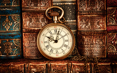 Image showing Vintage pocket watch still life