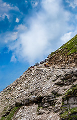 Image showing Rohtang La pass Traffic jam of cars