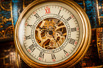 Image showing Close up on vintage clock