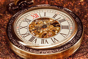 Image showing Close up on vintage clock