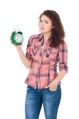 Image showing Girl with clock