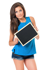 Image showing Girl with blackboard
