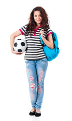 Image showing Girl with backpack