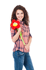 Image showing Girl with flower