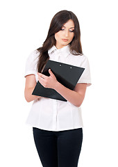 Image showing Woman with clipboard