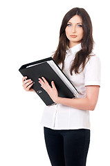 Image showing Woman with folders