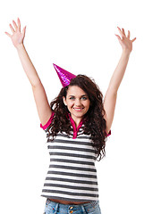 Image showing Girl in birthday cap