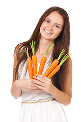 Image showing Girl with carrots