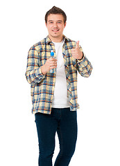 Image showing Man with bottle of water