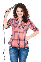 Image showing Girl with microphone 