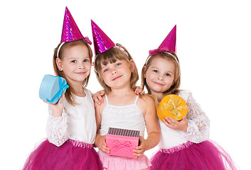 Image showing Girls with gifts