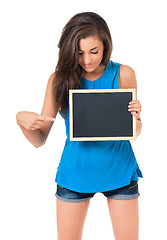 Image showing Girl with blackboard