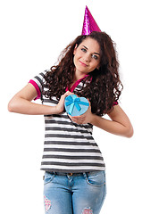 Image showing Girl with gift
