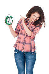 Image showing Girl with clock