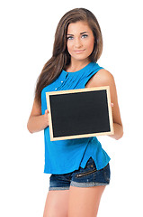 Image showing Girl with blackboard