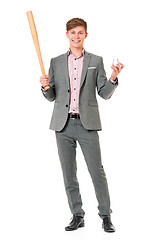 Image showing Man with baseball bat