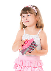 Image showing Girl with gift box