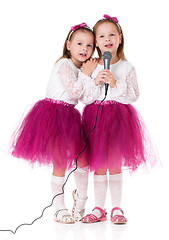 Image showing Girls with microphone