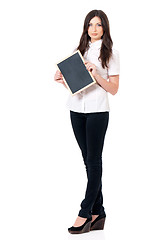 Image showing Girl with blackboard