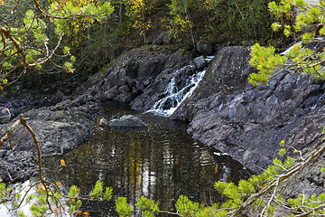 Image showing Girvas waterfall on ancient volcano