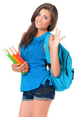 Image showing Girl with books