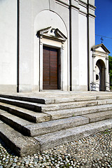 Image showing italy church  varese  the old door   and mosaic  daY 