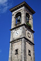 Image showing sumirago old  in  italy   the   wall  and church  bell sunny day